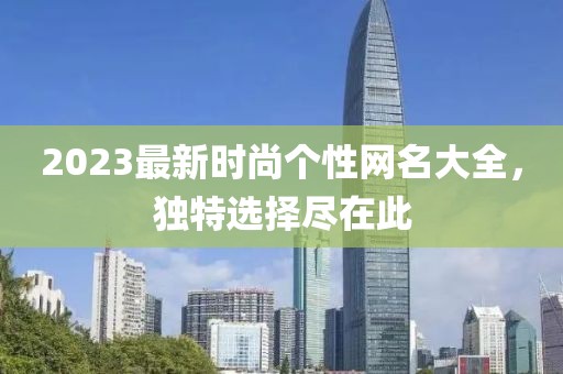 2023最新时尚个性网名大全，独特选择尽在此