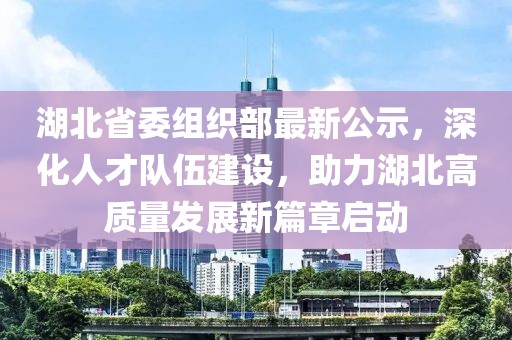 湖北省委组织部最新公示，深化人才队伍建设，助力湖北高质量发展新篇章启动