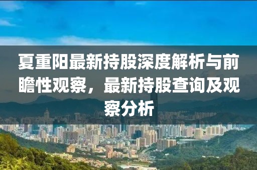 夏重阳最新持股深度解析与前瞻性观察，最新持股查询及观察分析